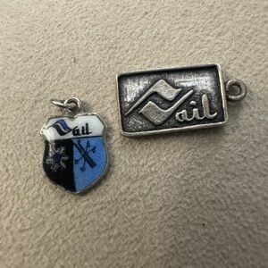 Source Unknown Silver and Blue Vail Charms